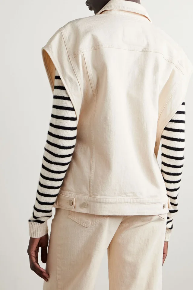 Mother The Drifter Denim Vest in Cream, photo 4 of 5 from THE OUTNET