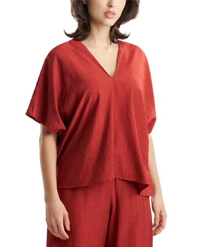 N Natori Terra Foil Crinkle Caftan Shirt, image 1 of 1 from Rue La La