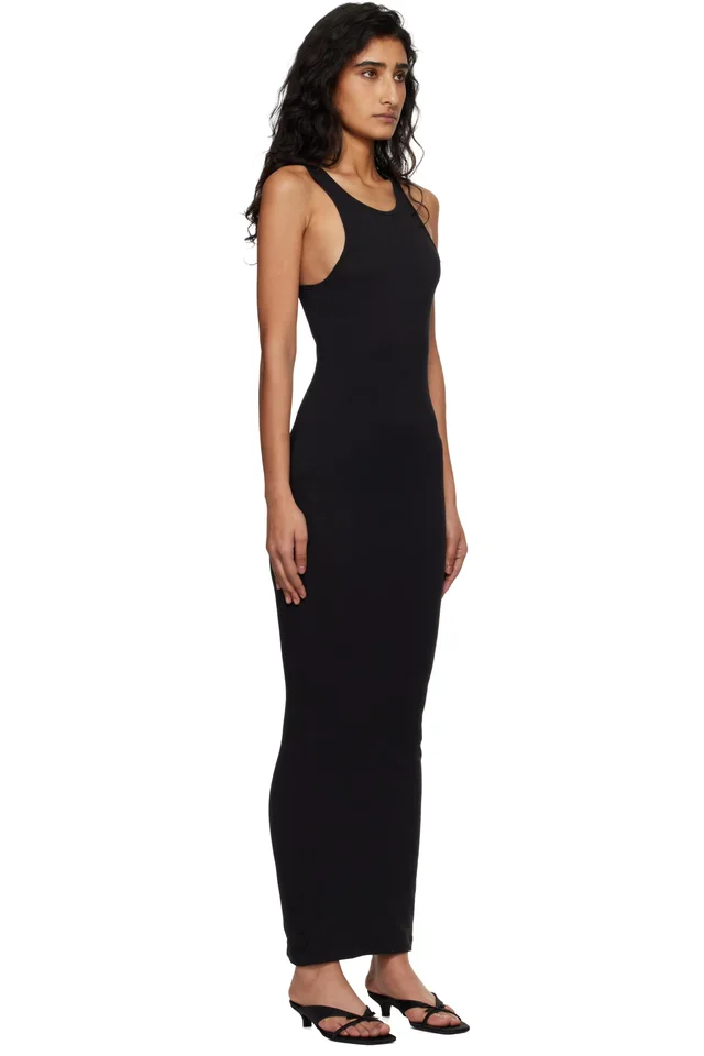 Entire Studios Black Muscle Tank Midi Dress, photo 2 of 4 from SSENSE