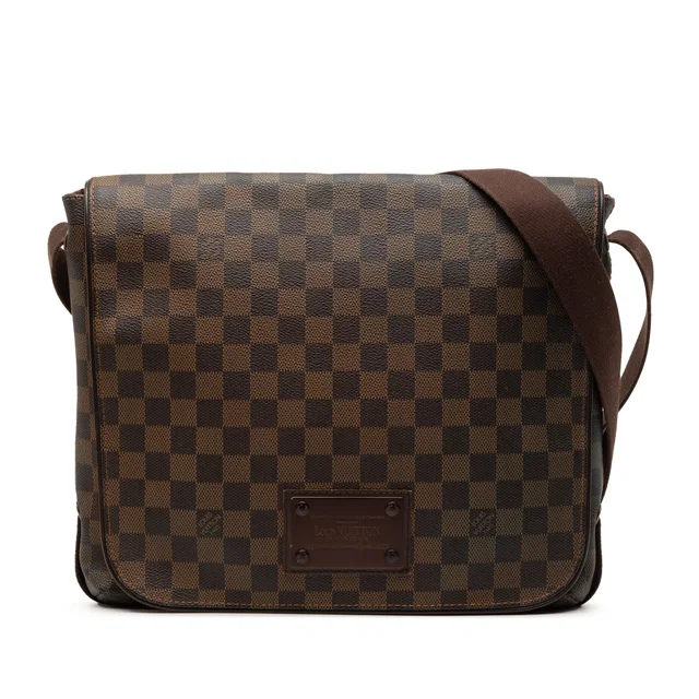 Brown Louis Vuitton Damier Ebene Brooklyn MM Crossbody Bag in Brown Canvas from Designer Revival, photo 1 of 1