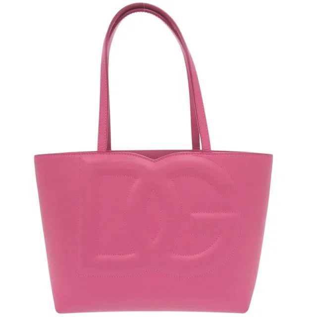 Dolce & Gabbana DG Logo Shopping Small Leather Pink Tote Bag & in Pink Leather from The Reluxe