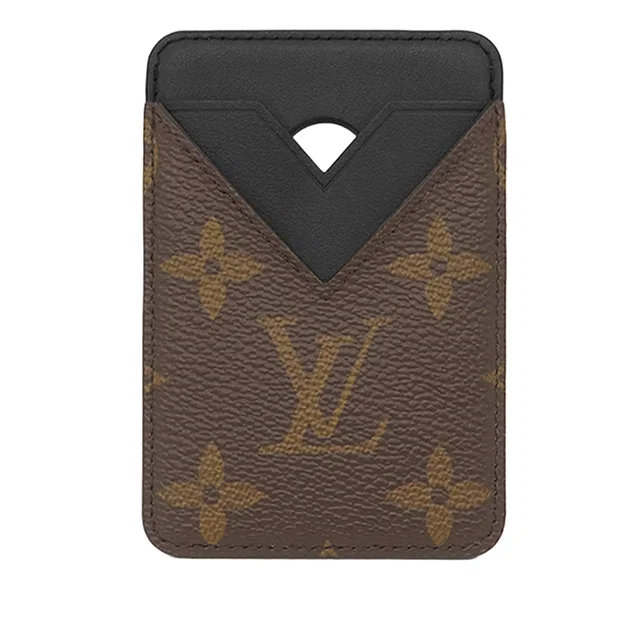 Brown Louis Vuitton Monogram Macassar Magnetic Card Holder in Brown Coated canvas from Designer Revival
