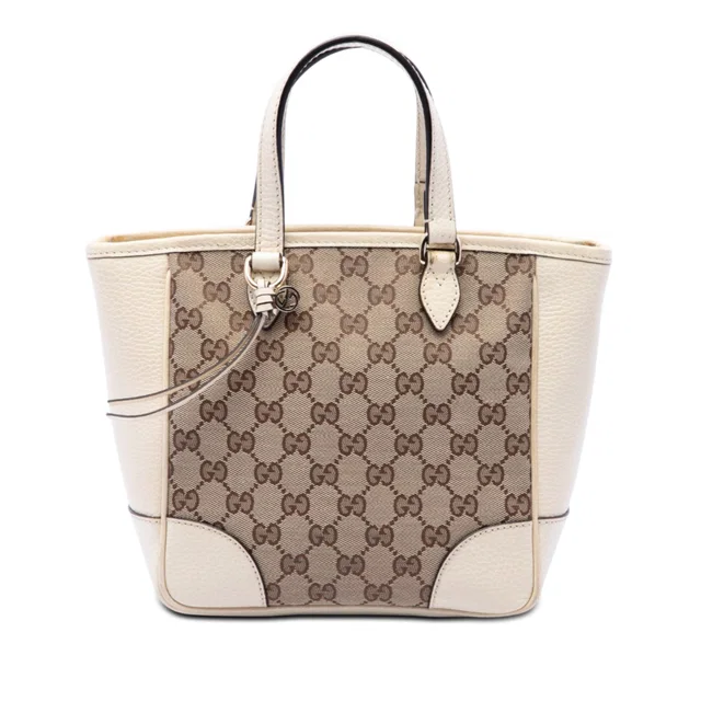White Gucci Small GG Canvas Bree Satchel in White Canvas from Designer Revival, photo 1 of 1