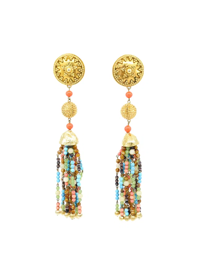 Lanvin Beaded Tassel Earrings from Arcade Vintage