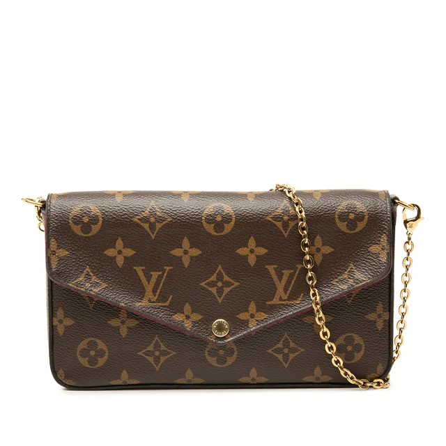 Brown Louis Vuitton Monogram Pochette Felicie Crossbody Bag in Brown Coated canvas from Designer Revival, photo 1 of 1