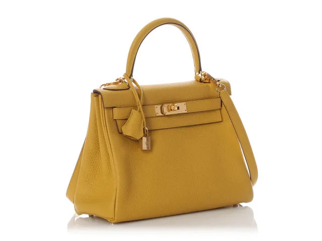 Hermès Jaune Ambre Togo Kelly 28 in Yellow Togo leather from Ann's Fabulous Finds, photo 5 of 11