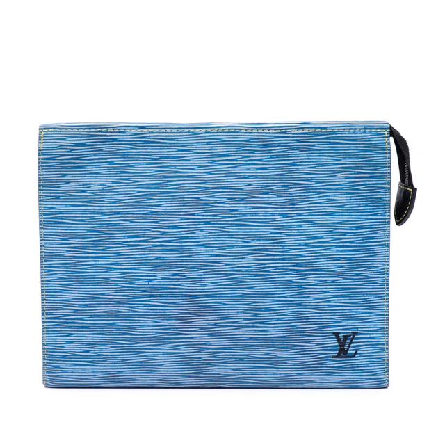 Blue Louis Vuitton Epi Denim Toiletry Pouch 26 Clutch Bag in Blue Denim from Designer Revival