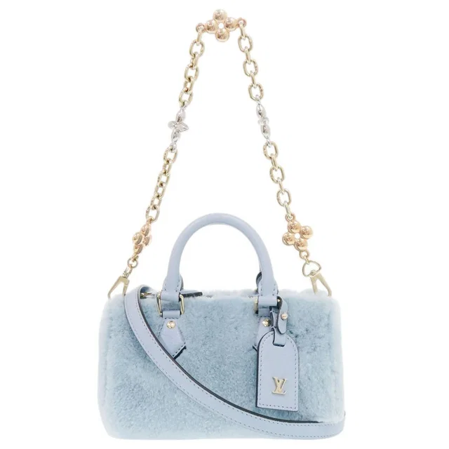 Louis Vuitton Nano Speedy IC 2-Way Leather Mink Furite Blue Handbag in Blue Leather from The Reluxe