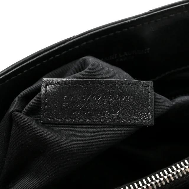 Saint Laurent Grain de Poudre Calfskin Y Quilted Monogram Medium Loulou Chain Satchel Black in Black Calfskin from FASHIONPHILE, photo 8 of 16