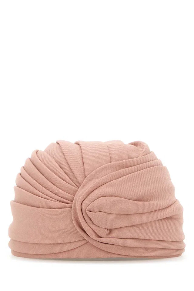 Valentino Garavani Turbante Virgin Wool Turban Winter Hat — Pink in Pink Wool from HEWI