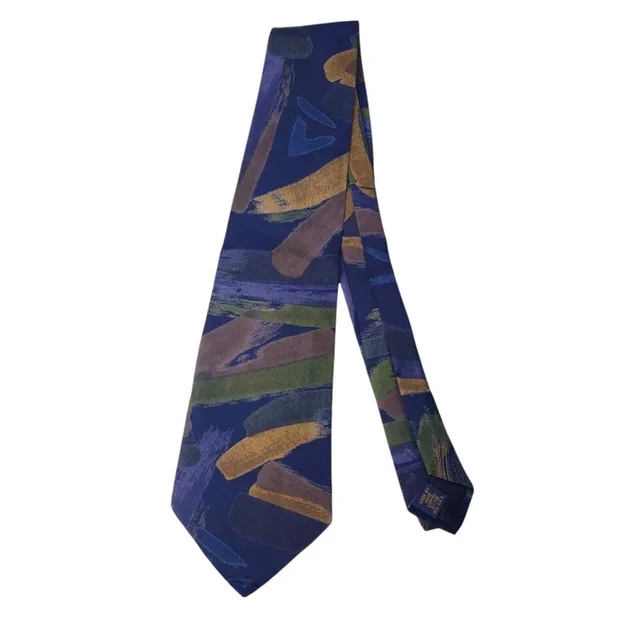 Mulberry Thai Silks Geometric Abstract Pattern Hand Sewn Tie Made In Usa in blue Silk from Poshmark