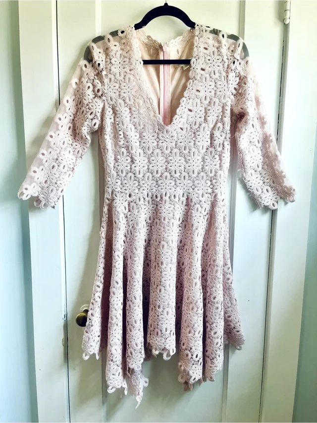 SIMKHAI “Joy” Pink Lace Mini Dress - Sz 6 Cocktail Bridal Summer in pink from Poshmark
