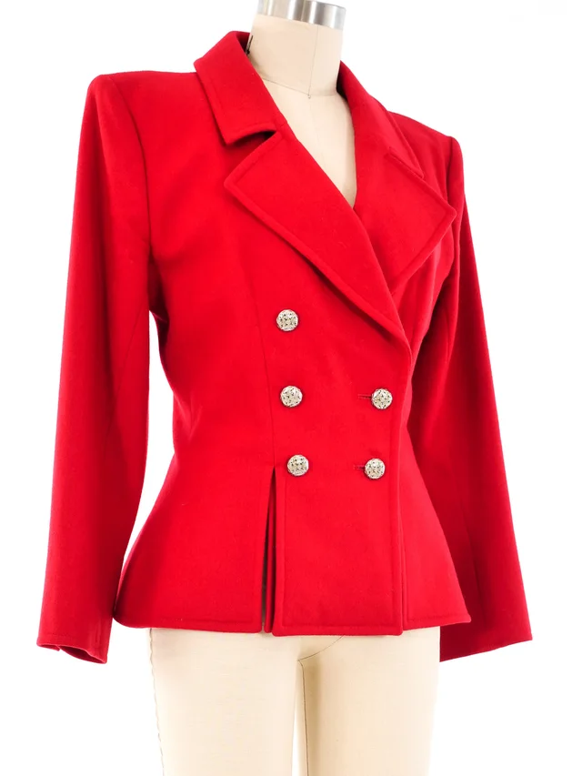 Saint Laurent Red Wool Jacket in Red Wool from Arcade Vintage, photo 2 of 2