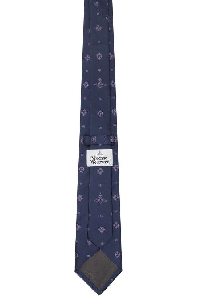 Vivienne Westwood Navy 8.5cm Silk Tie, photo 2 of 3 from SSENSE