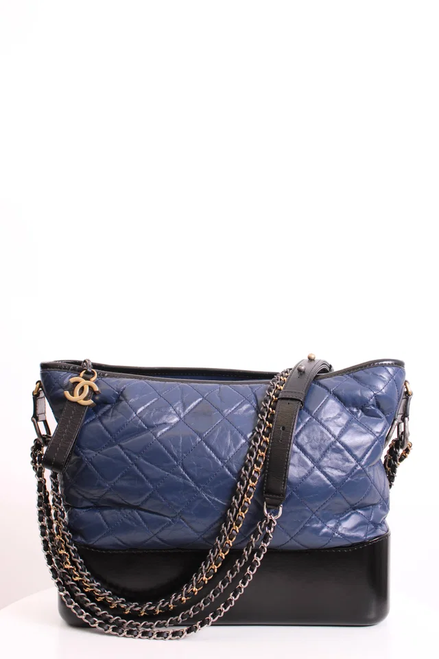 Chanel Gabrielle Bag Navy/ Black in Black from Luxury Promise