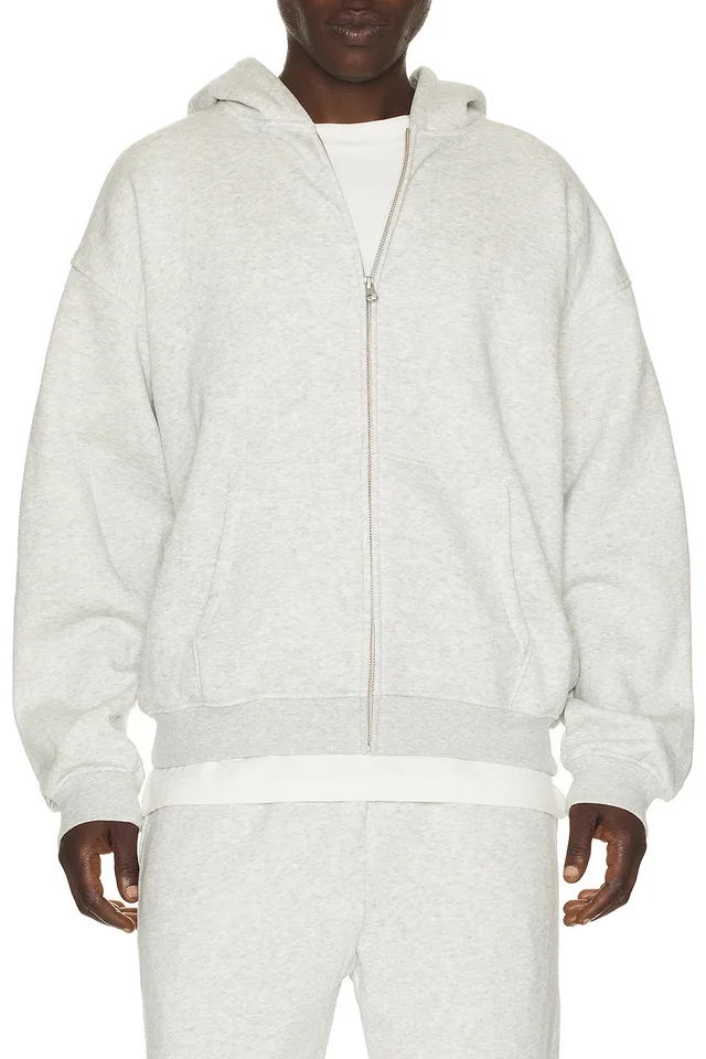 SKIMS Fleece Lounge Relaxed Zip Up Hoodie in Grey from REVOLVE (Canada), photo 1 of 1