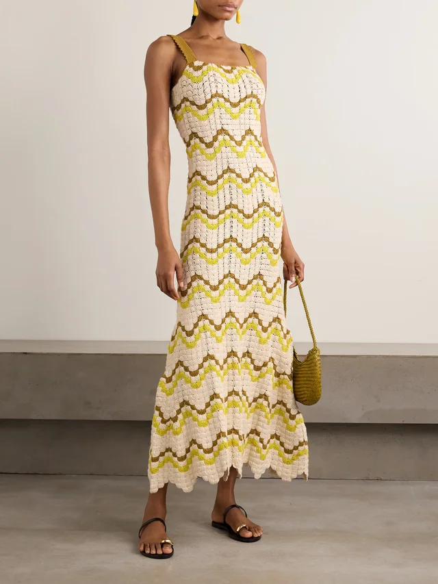 ESCVDO Marea scalloped crocheted cotton maxi dress in White, photo 2 of 2 from NET-A-PORTER (Canada)