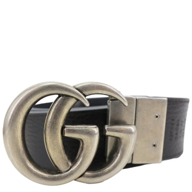 Gucci GG Buckle Leather Belt Black 627055 110/44 in Black Leather from Dallas Designer Handbags
