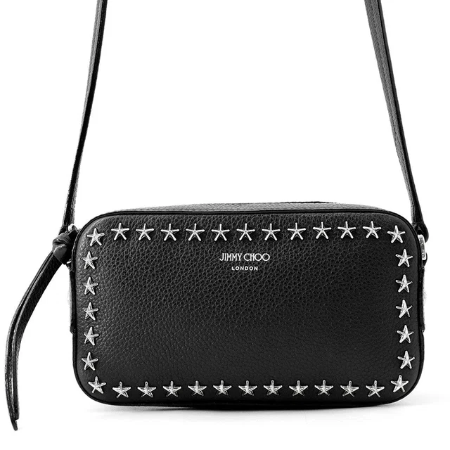 Jimmy Choo Star Studded Camera Bag Black Leather in Black Leather from GALLERY RARE
