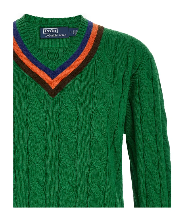 Polo Ralph Lauren Cable-Knit Wool-Cotton Cricket Sweater, photo 2 of 5 from SENSER