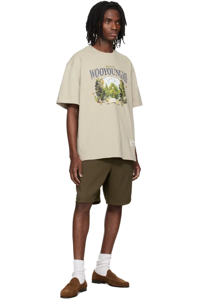 WOOYOUNGMI Taupe Graphic T-shirt, photo 4 of 4 from SSENSE
