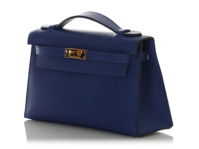 Hermès Bleu Electrique Epsom Kelly Pochette in Blue Epsom leather from Ann's Fabulous Finds, photo 3 of 11