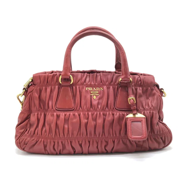 Prada Red Nappa Leather Gaufre Handbag in Red Nappa leather from Luxury Promise
