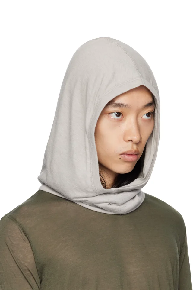 Rick Owens Off-White Concordians Knit Hood, photo 2 of 3 from SSENSE