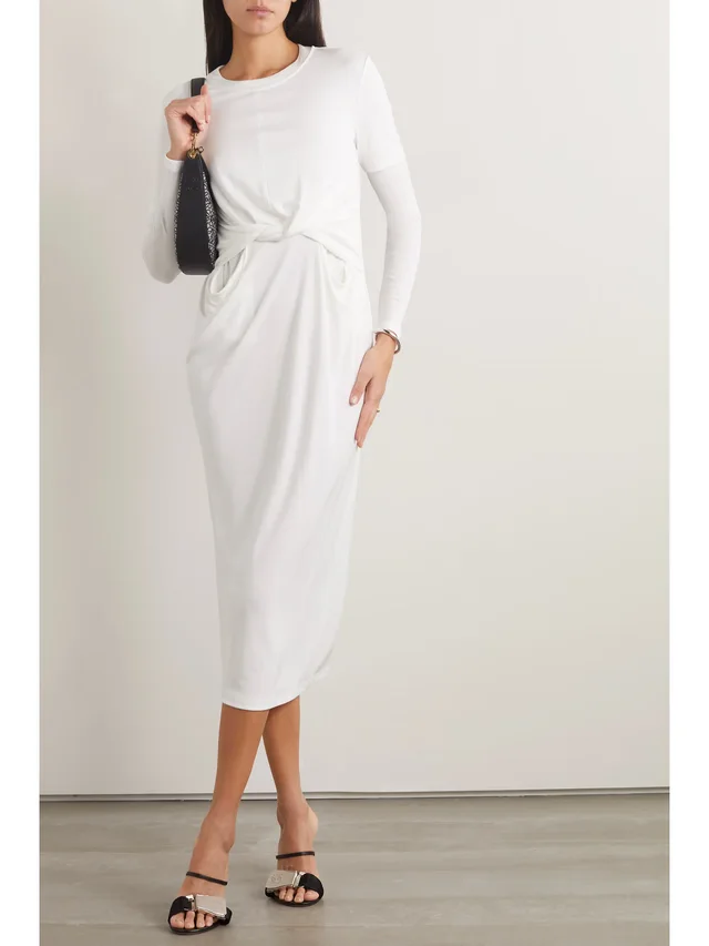 LOEWE Draped jersey maxi dress in White, photo 2 of 2 from NET-A-PORTER (Canada)