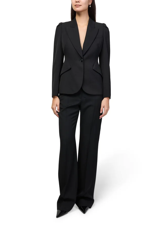 MCQUEEN Jacket with puff sleeves in Black 100% wool, photo 2 of 6 from 24S (US)