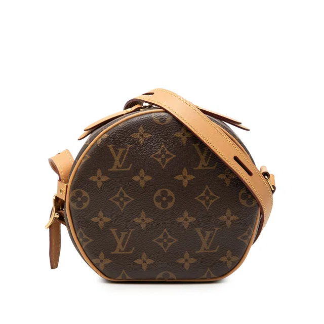 Brown Louis Vuitton Monogram Boite Chapeau Souple PM Crossbody Bag in Brown Coated canvas from Designer Revival