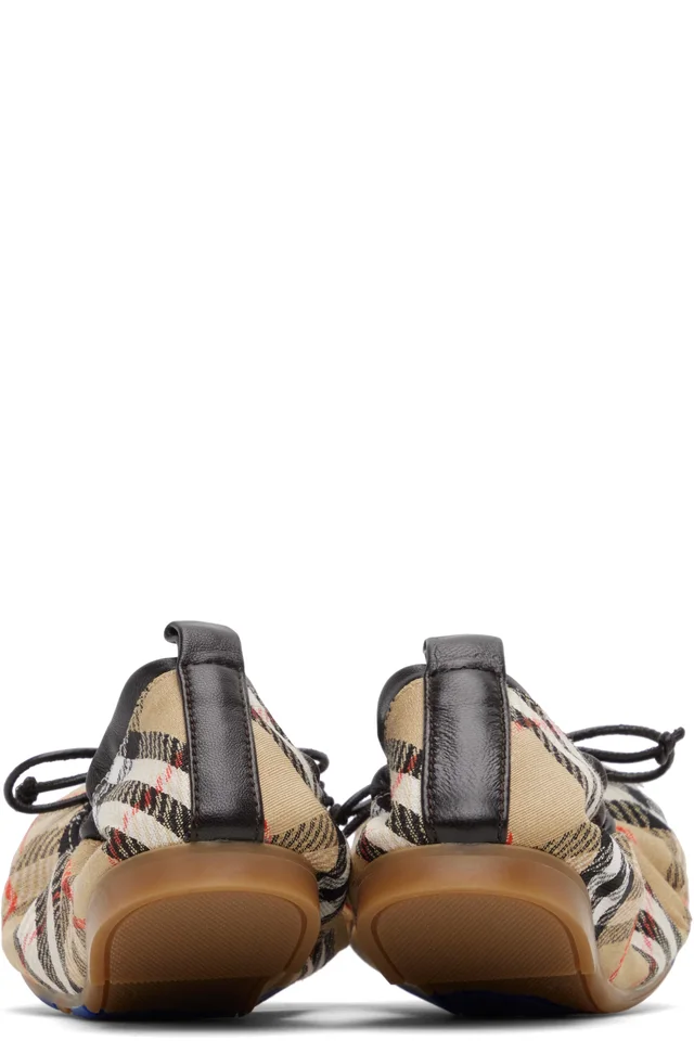 Burberry Tan Check Fawn Ballerina Flats, photo 2 of 5 from SSENSE