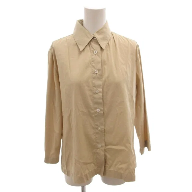 Chanel Shirt Blouse Logo Embroidery CC Long Sleeve 38 Beige in Beige from The Reluxe