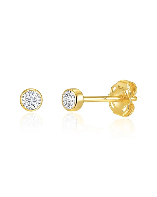 MaxColor 10K 0.12 ct. tw. Lab-Grown Diamond Dainty Earrings, image 1 of 1 from Rue La La