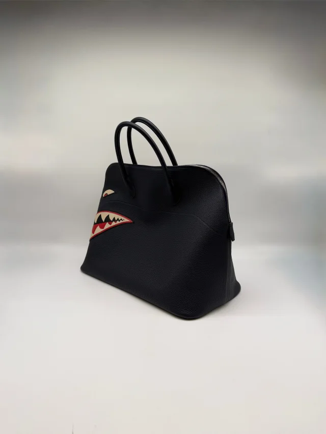 Hermès Bolide 45 Shark Bleu Nuit Togo Palladium Hardware in Navy Togo leather from Luxury Promise, photo 9 of 11