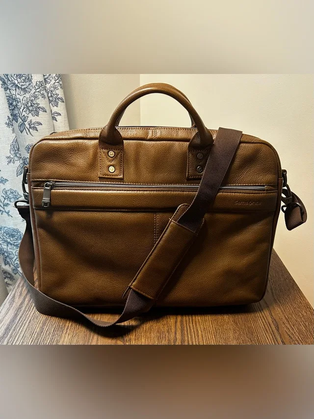 Samsonite Classic Pebbled Leather Toploader Briefcase Cognac, Travel Organizer in red|brown Leather from Poshmark