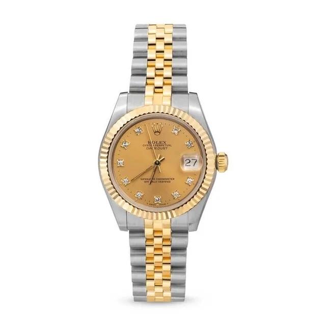 Rolex Datejust Automatic Diamond Champagne Dial Ladies Watch 68273 CDJ in neutral|yellow|white|silver|gold|gray from Jomashop.com