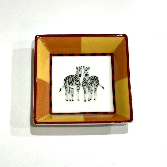 Hermès Plate Ashtray Guccissima Horse Pottery White in White from The Reluxe