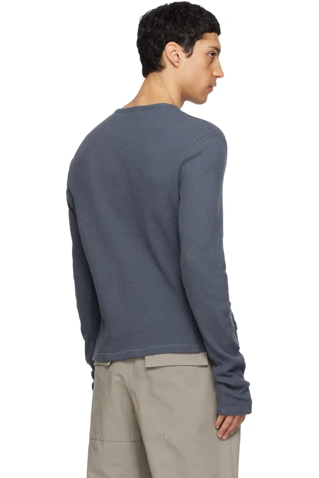 CARRER Navy Lis Classic Henley, photo 3 of 4 from SSENSE