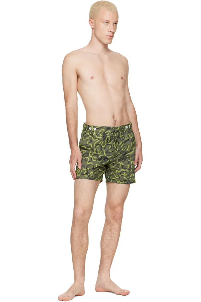 Vivienne Westwood Khaki Classic Boxer Swim Shorts, photo 4 of 4 from SSENSE