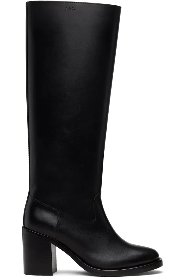 A.P.C. Black 'Les Bottes' Tall Boots, image 1 of 1 from SSENSE