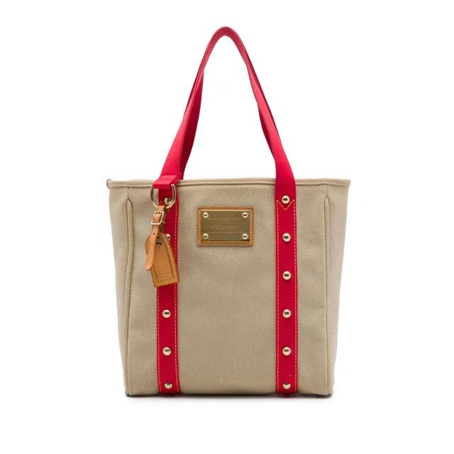Beige Louis Vuitton Antigua Cabas MM Tote Bag in Beige Canvas from Designer Revival