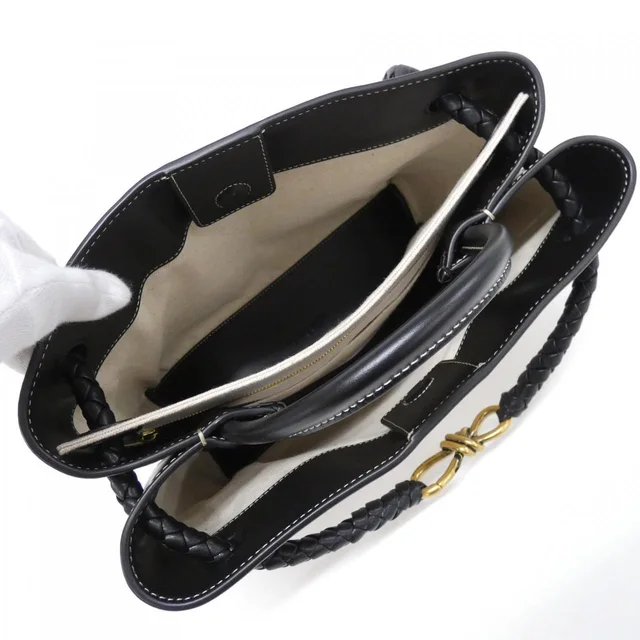 Bottega Veneta Hand bag in NATURAL+BLACK / GOLD metal fittings canvas/leather from KOMEHYO, photo 7 of 8
