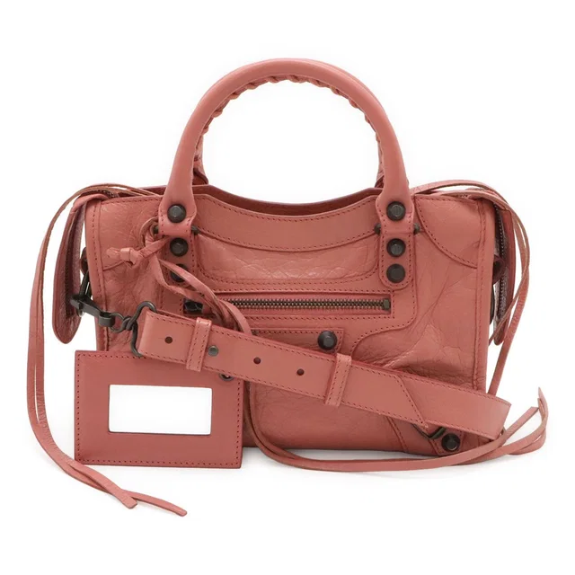 Balenciaga Classic Mini City Mini Bag 2-Way Leather Pink with Mirror in Pink Leather from The Reluxe