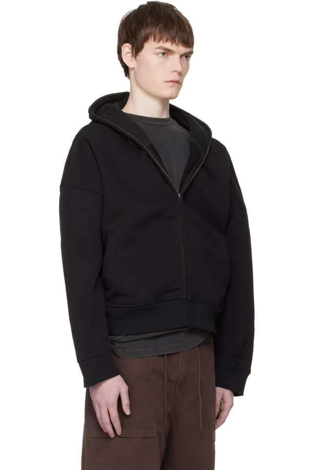 Entire Studios Black Eternal Zip Hoodie, photo 2 of 4 from SSENSE