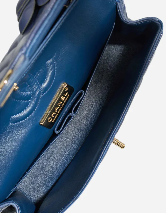Chanel Timeless Camellia Medium Crinkled Calf Blue in Blue Calfskin from SACLÀB, photo 10 of 10