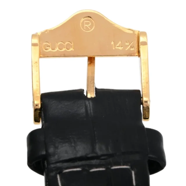 Gucci Round Logo Face Watch 8200JR Quartz Black in Black Leather from VINTAGE QOO TOKYO, photo 8 of 8