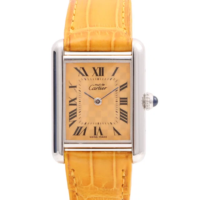 Cartier 2003 Christmas Limited Must Tank MM W1017654 Quartz Orange in Orange Leather from VINTAGE QOO TOKYO