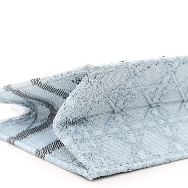 Dior Cannage Medium Book Tote Blue in Blue Raffia from FASHIONPHILE, photo 9 of 11