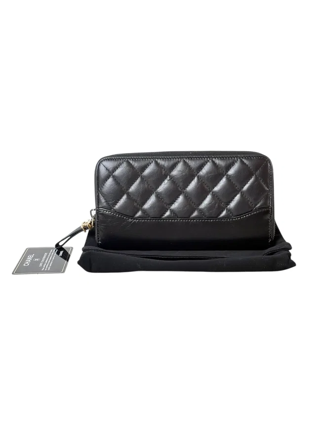 Chanel Black Boy Long Zip Wallet in Black from Luxury Promise